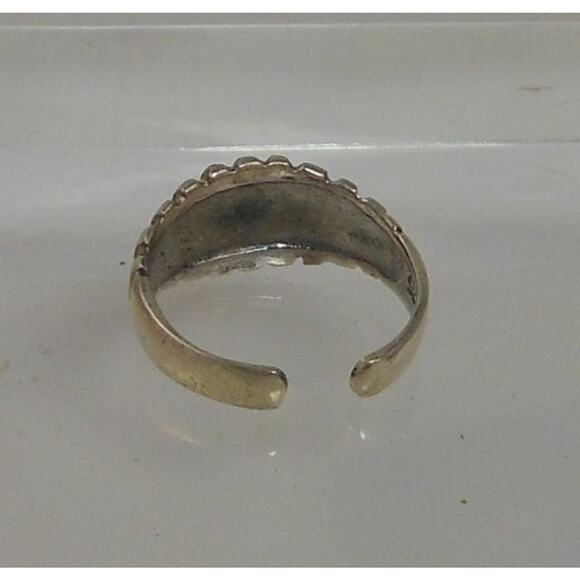 Handcrafted Ribbed Dome Toe Ring Sterling Silver Vintage Design Thailand 2g NOS - Picture 4 of 10